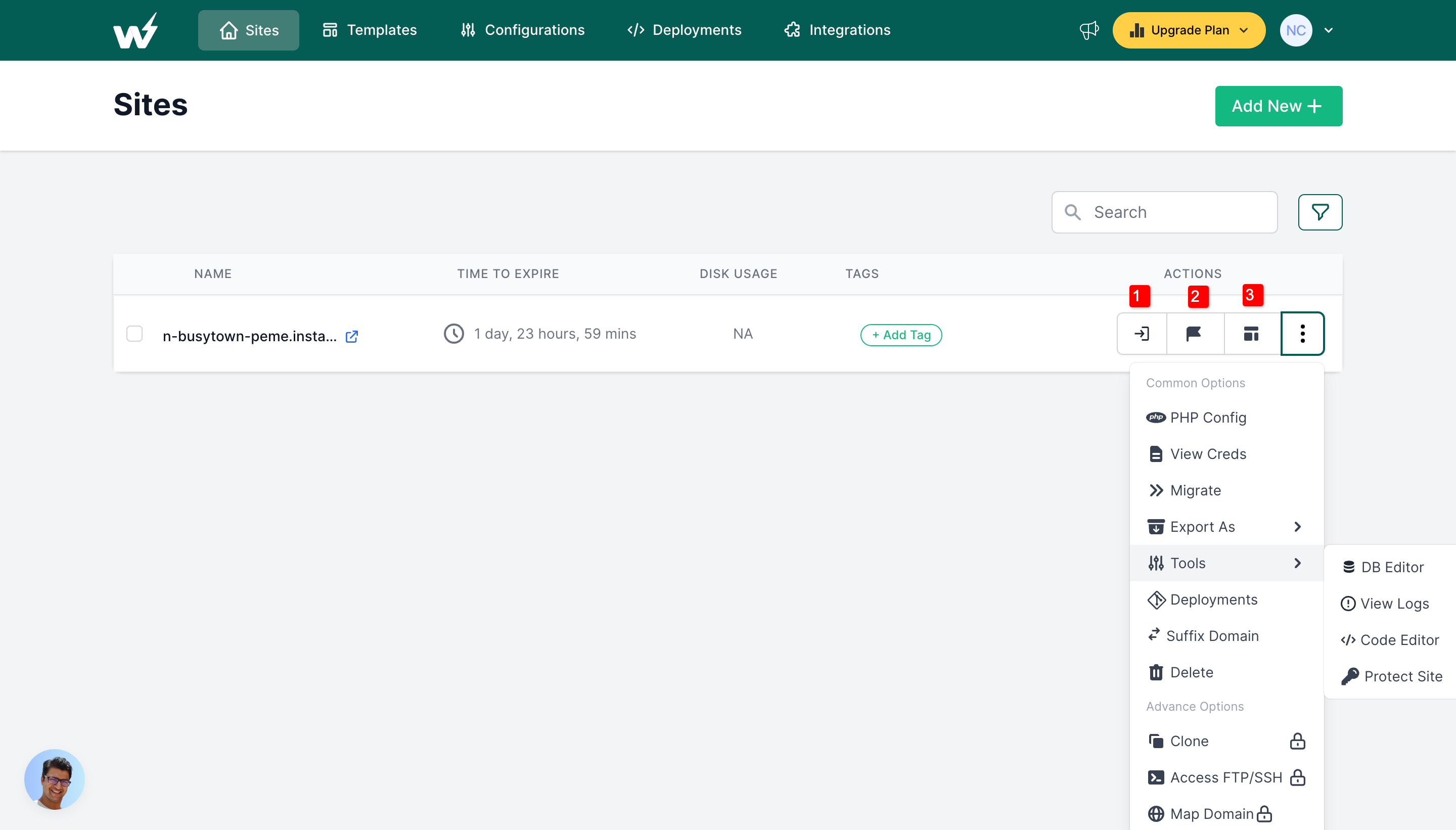 configure-site-InstaWP wordpress-test-site-configure