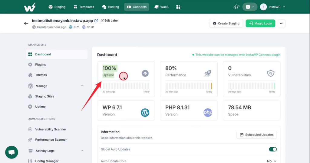 Client Site Management Performance Monitoring