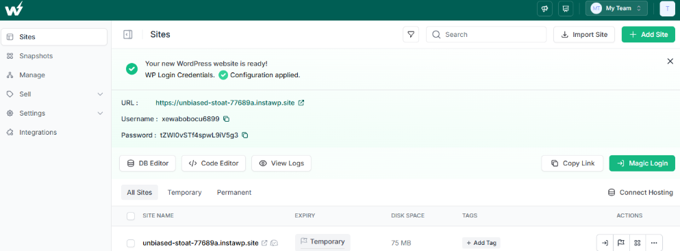 Find WordPress site details